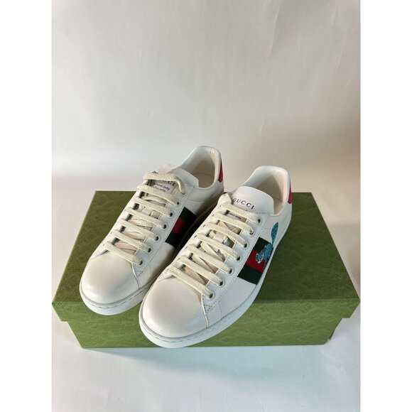 Gucci X White Men’s Leather Freya Hartas Ace Embroidered Leather Sneakers UK6.5 - Picture 4 of 11